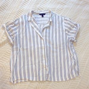 Banana Republic Striped Short Sleeve Button-up
